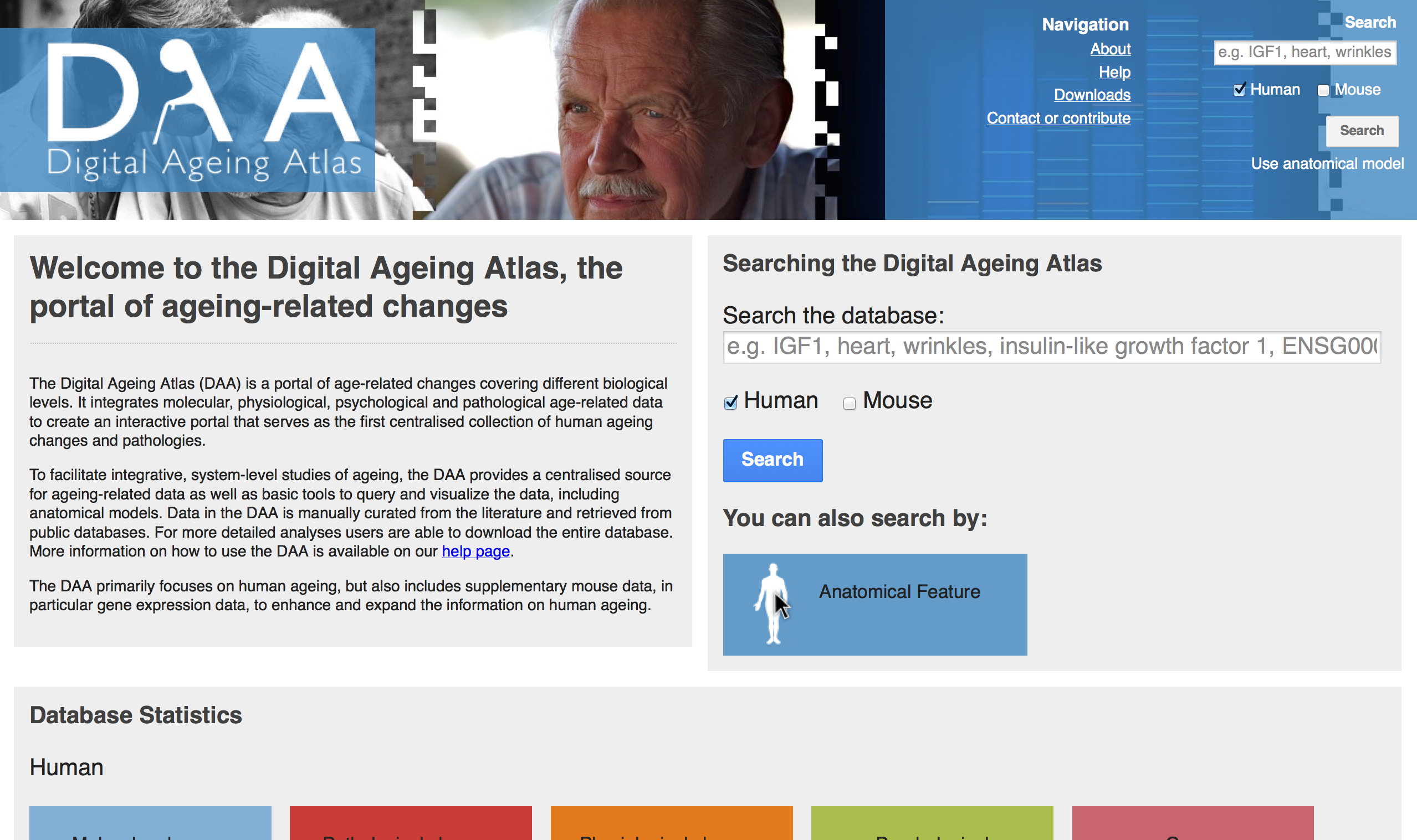 The Digital Ageing Atlas homepage